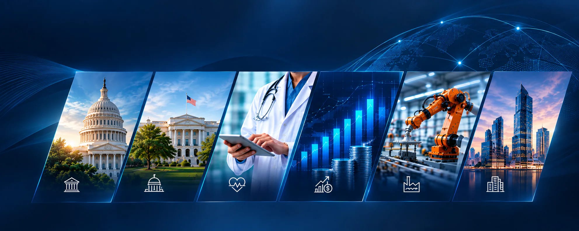 Industry-focused technology solutions across government, education, healthcare, finance, manufacturing, and enterprise