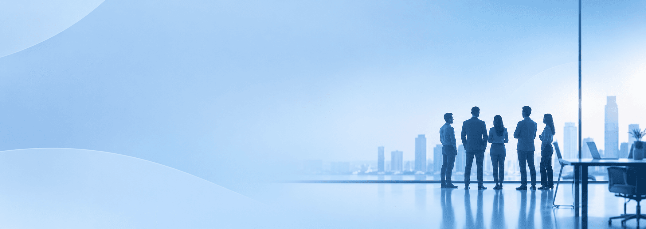 vCloud Tech team looking out over a city skyline
