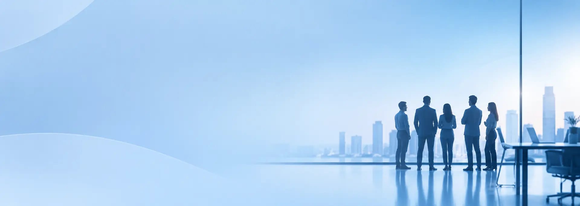 vCloud Tech team looking out over a city skyline