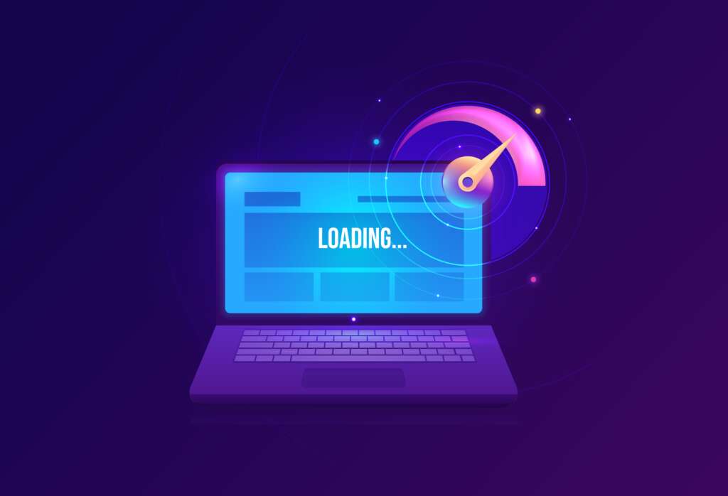 An Graphic showing laptop loading screen
